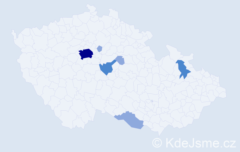 Příjmení: 'Kalugin', počet výskytů 12 v celé ČR