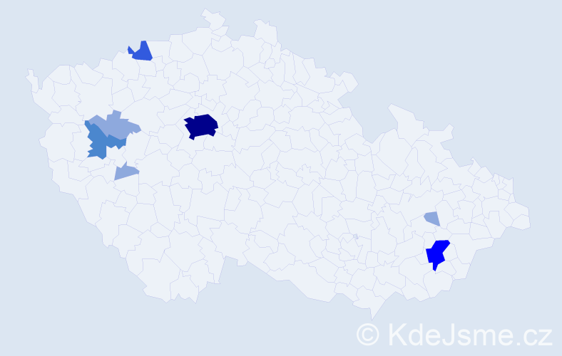 Příjmení: 'Helmer', počet výskytů 17 v celé ČR