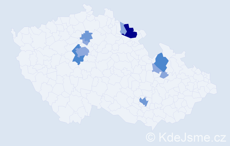 Příjmení: 'Dombaiová', počet výskytů 29 v celé ČR