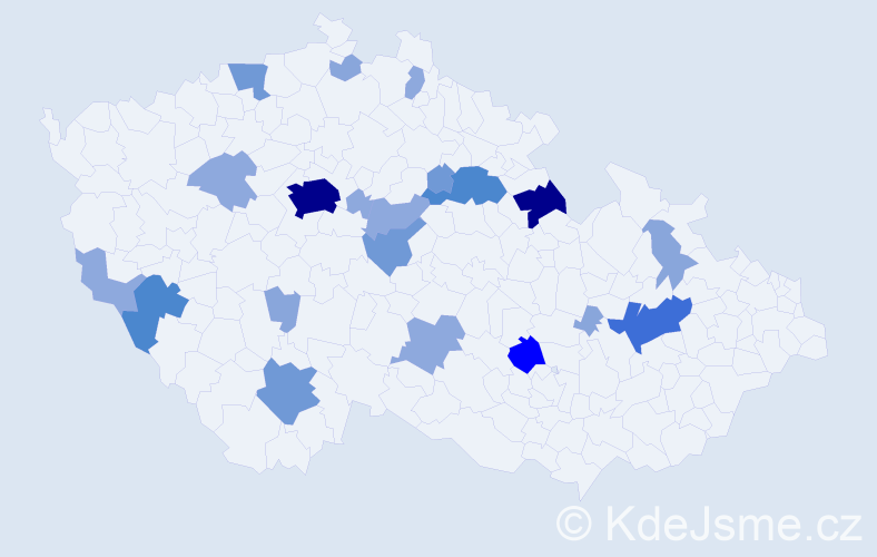 Příjmení: 'Kluger', počet výskytů 64 v celé ČR