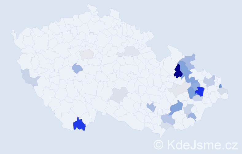 Příjmení: 'Dočkálek', počet výskytů 72 v celé ČR