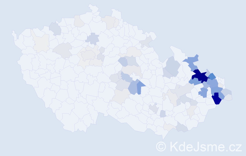 Příjmení: 'Matýsek', počet výskytů 410 v celé ČR