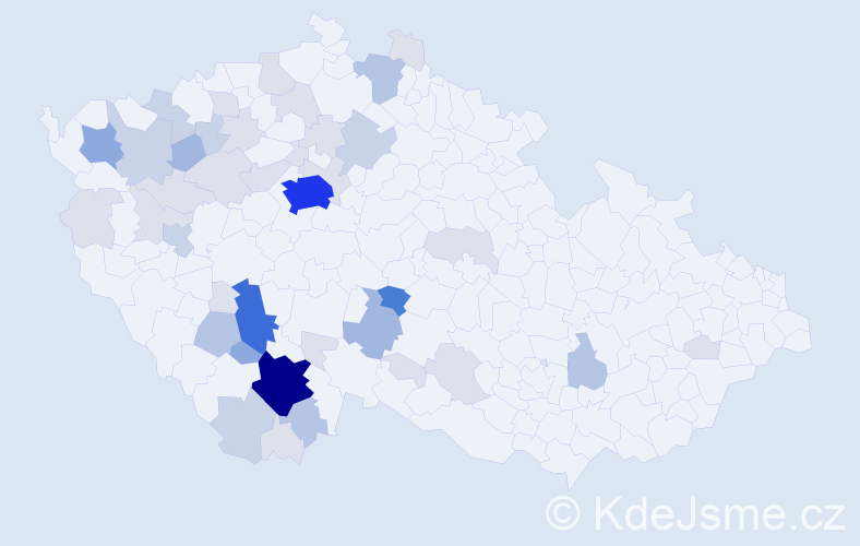Příjmení: 'Vazačová', počet výskytů 131 v celé ČR