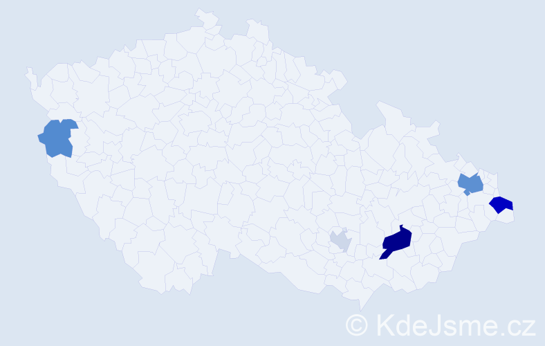 Příjmení: 'Timan', počet výskytů 14 v celé ČR