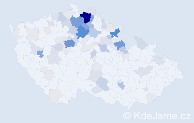 Příjmení: 'Reslová', počet výskytů 278 v celé ČR