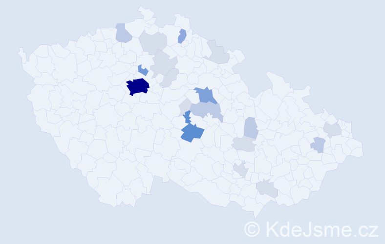Příjmení: 'Blabolil', počet výskytů 58 v celé ČR