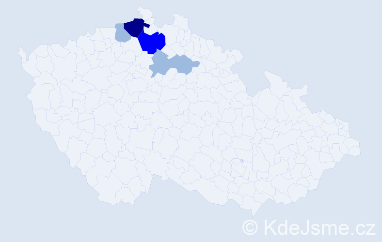 Příjmení: 'Derevlanyjová', počet výskytů 10 v celé ČR