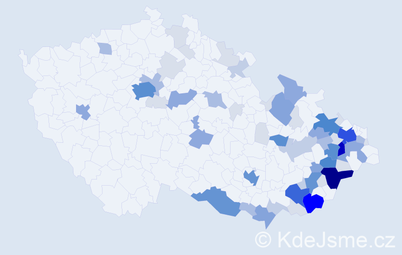 Příjmení: 'Baroňová', počet výskytů 237 v celé ČR