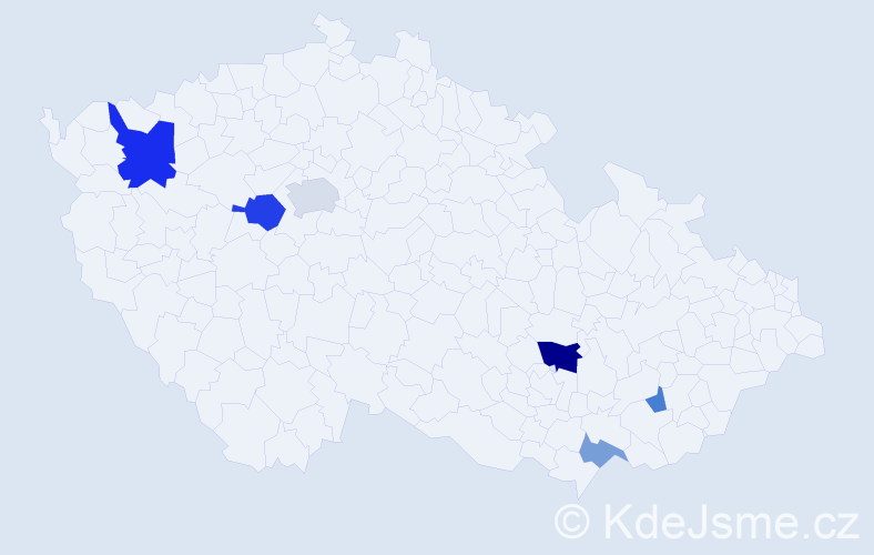 Příjmení: 'Čillíková', počet výskytů 12 v celé ČR