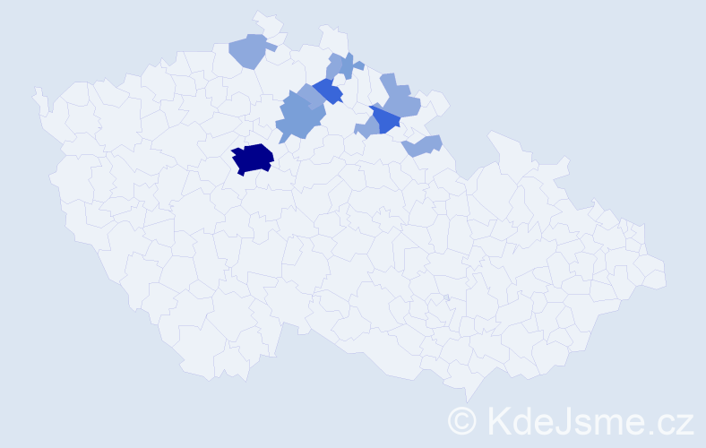 Příjmení: 'Prádlerová', počet výskytů 25 v celé ČR
