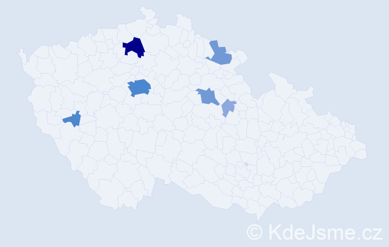 Příjmení: 'Marič', počet výskytů 17 v celé ČR