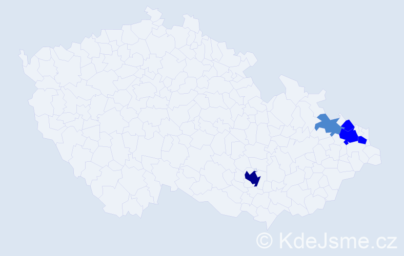 Příjmení: 'Ryš', počet výskytů 10 v celé ČR