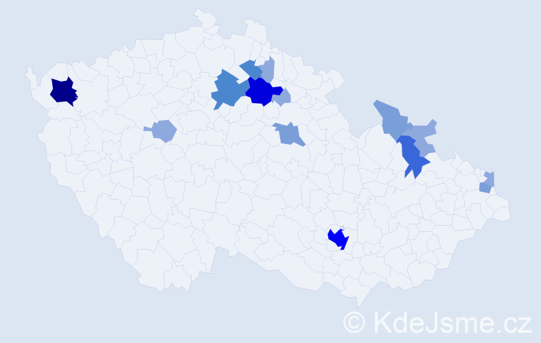 Příjmení: 'Rusznyáková', počet výskytů 39 v celé ČR