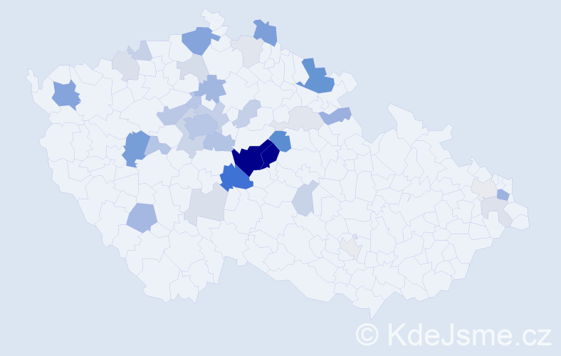 Příjmení: 'Krtil', počet výskytů 104 v celé ČR