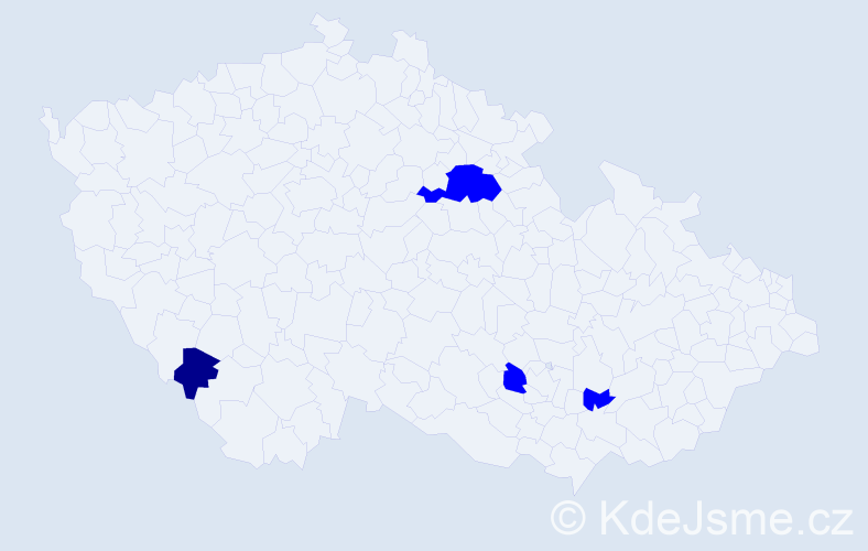 Příjmení: 'Kinczel', počet výskytů 5 v celé ČR