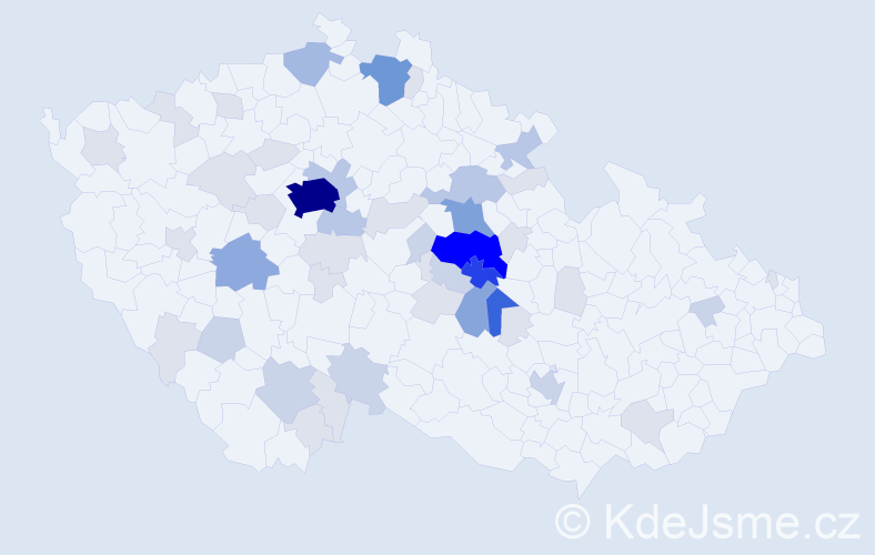 Příjmení: 'Mošnerová', počet výskytů 156 v celé ČR