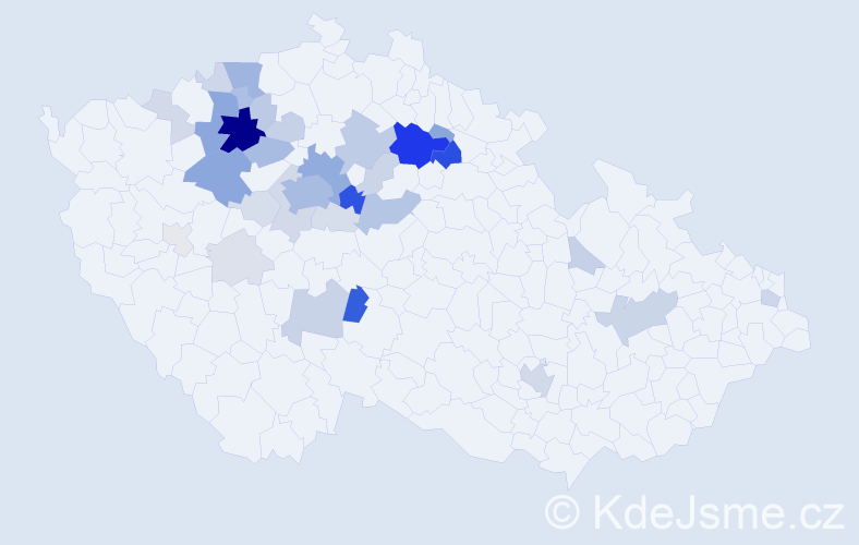 Příjmení: 'Vohánka', počet výskytů 127 v celé ČR
