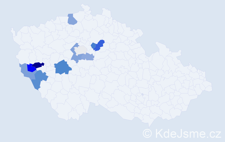 Příjmení: 'Ibermajer', počet výskytů 18 v celé ČR