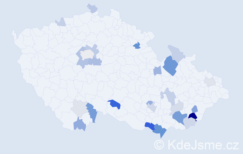 Příjmení: 'Merčáková', počet výskytů 59 v celé ČR