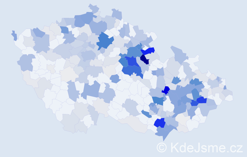 Příjmení: 'Machačová', počet výskytů 1116 v celé ČR