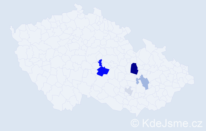 Příjmení: 'Apeltová', počet výskytů 7 v celé ČR