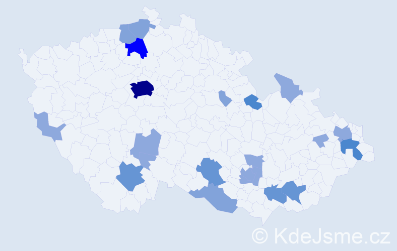Příjmení: 'Andrášová', počet výskytů 51 v celé ČR