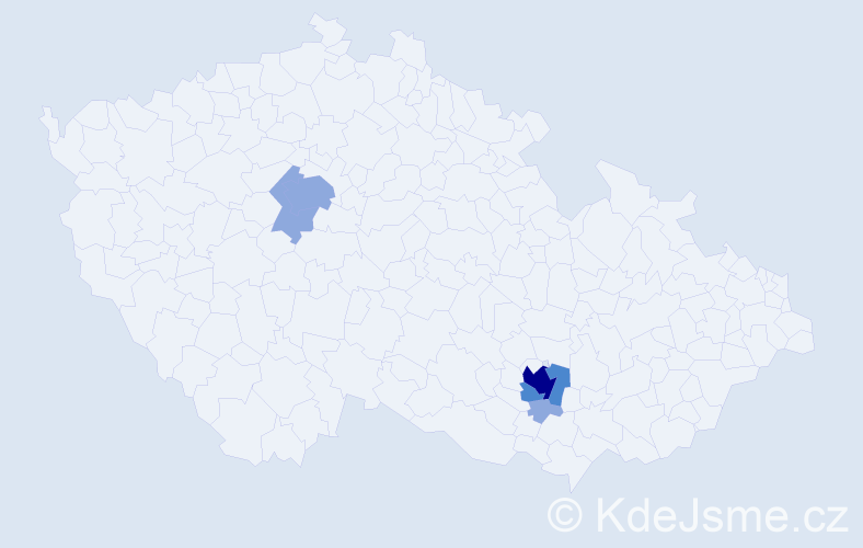 Příjmení: 'Mulíček', počet výskytů 13 v celé ČR