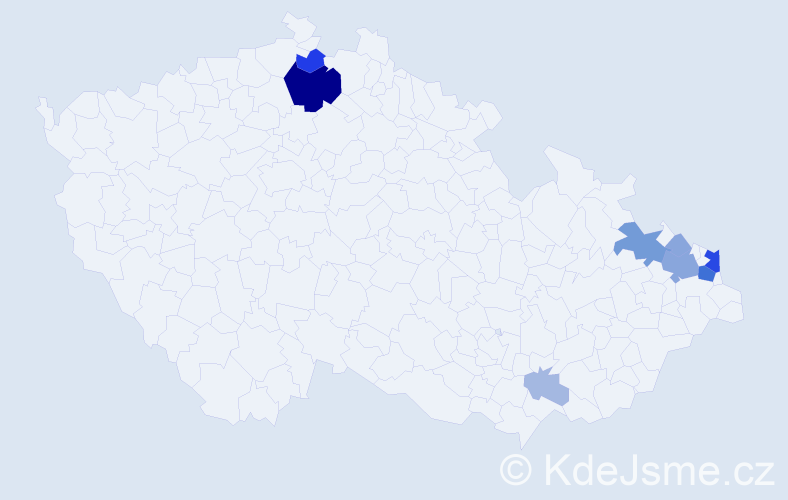 Příjmení: 'Kowal', počet výskytů 30 v celé ČR