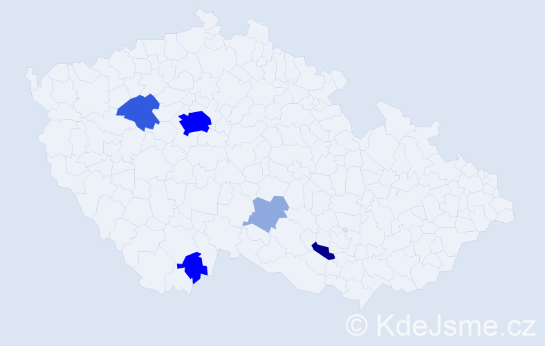 Příjmení: 'Bildová', počet výskytů 17 v celé ČR
