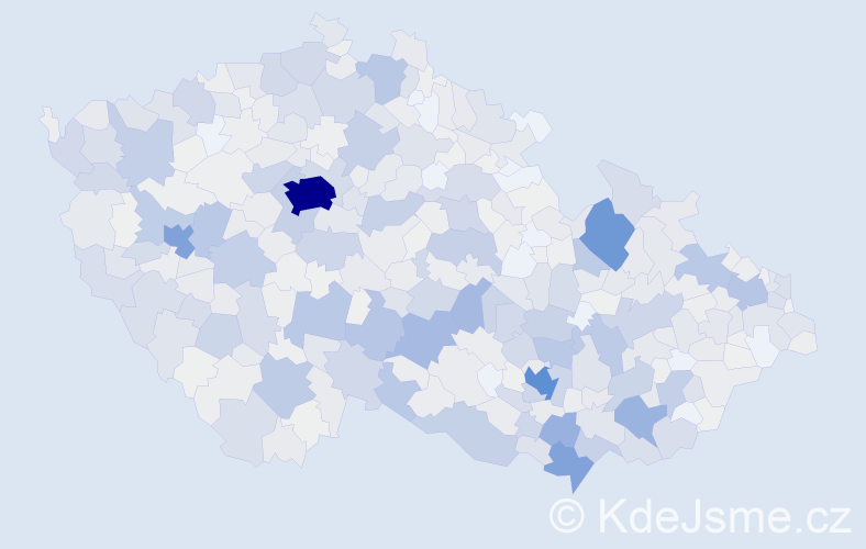 Příjmení: 'Straka', počet výskytů 3720 v celé ČR