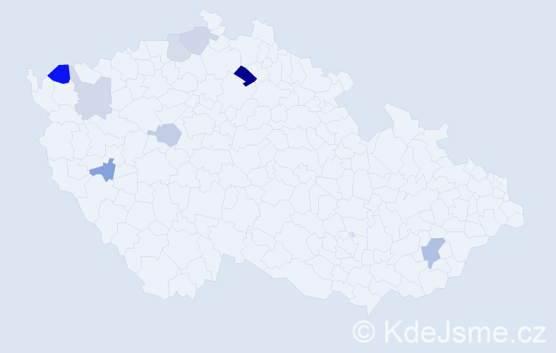 Příjmení: 'Korodiová', počet výskytů 12 v celé ČR