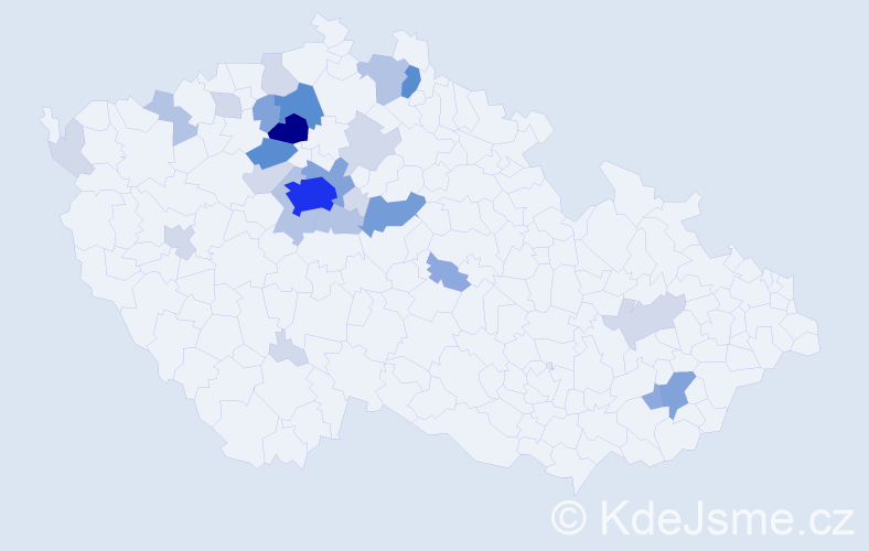 Příjmení: 'Vanča', počet výskytů 88 v celé ČR