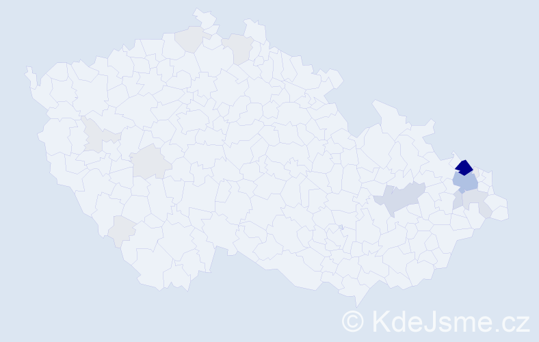 Příjmení: 'Cigánová', počet výskytů 74 v celé ČR