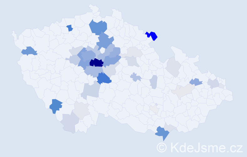 Příjmení: 'Čadil', počet výskytů 164 v celé ČR