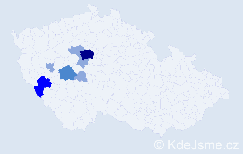 Příjmení: 'Paima', počet výskytů 15 v celé ČR