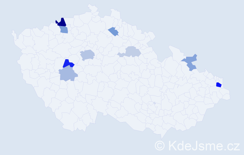 Příjmení: 'Kunik', počet výskytů 26 v celé ČR