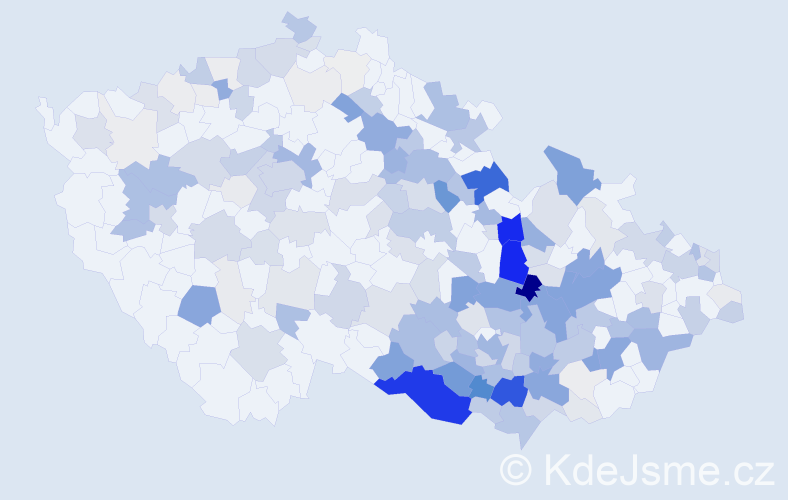 Příjmení: 'Vodák', počet výskytů 728 v celé ČR
