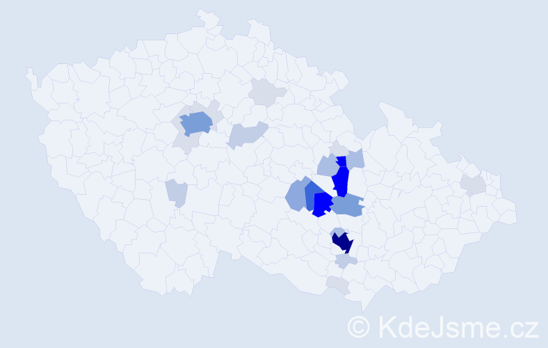 Příjmení: 'Čuhel', počet výskytů 120 v celé ČR