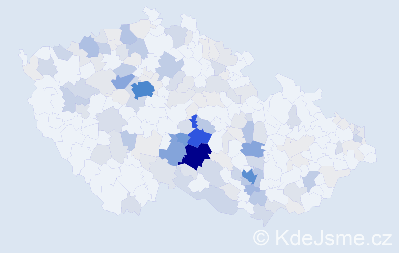 Příjmení: 'Palán', počet výskytů 605 v celé ČR
