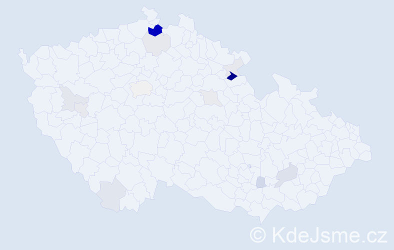 Příjmení: 'Zimlová', počet výskytů 39 v celé ČR