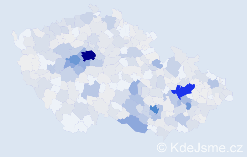 Příjmení: 'Sklenář', počet výskytů 1971 v celé ČR