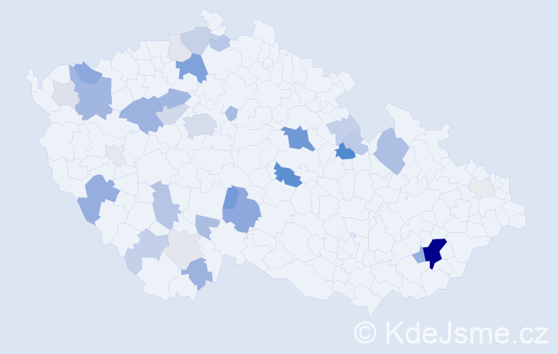 Příjmení: 'Klátil', počet výskytů 101 v celé ČR