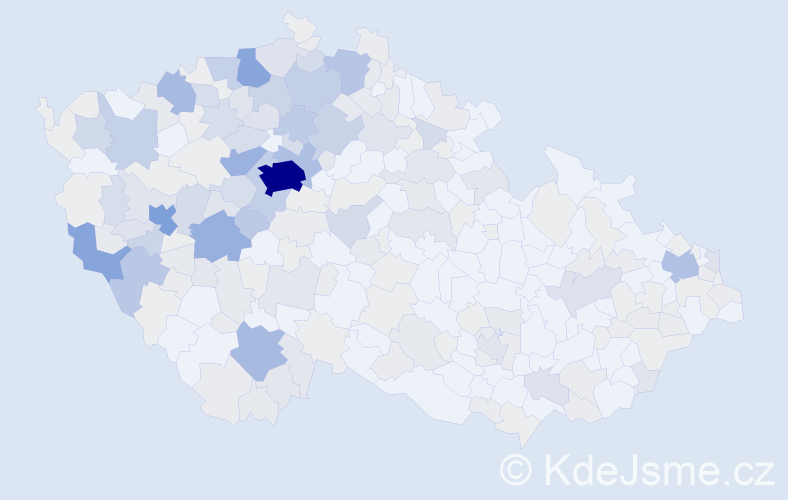 Příjmení: 'Kaiser', počet výskytů 907 v celé ČR