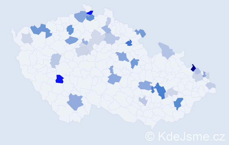 Příjmení: 'Forgáčová', počet výskytů 88 v celé ČR