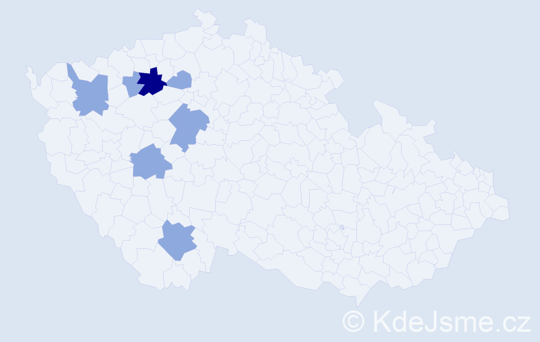 Příjmení: 'Laksová', počet výskytů 13 v celé ČR