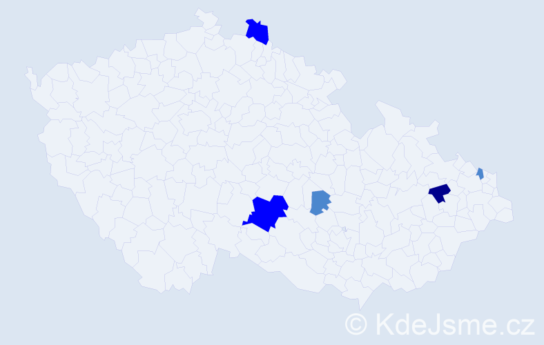 Příjmení: 'Pindjak', počet výskytů 9 v celé ČR