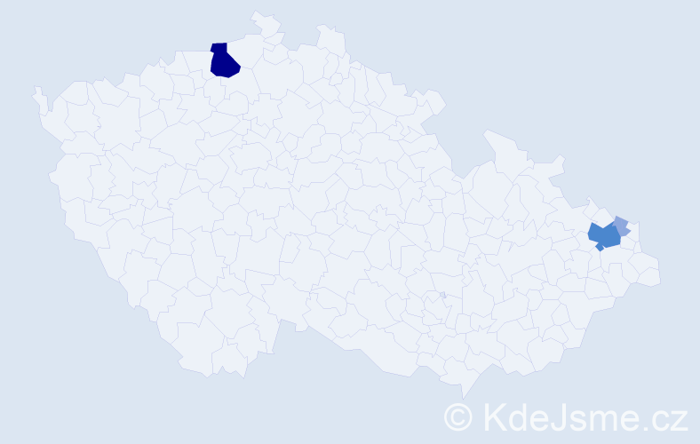 Příjmení: 'Vitalová', počet výskytů 9 v celé ČR