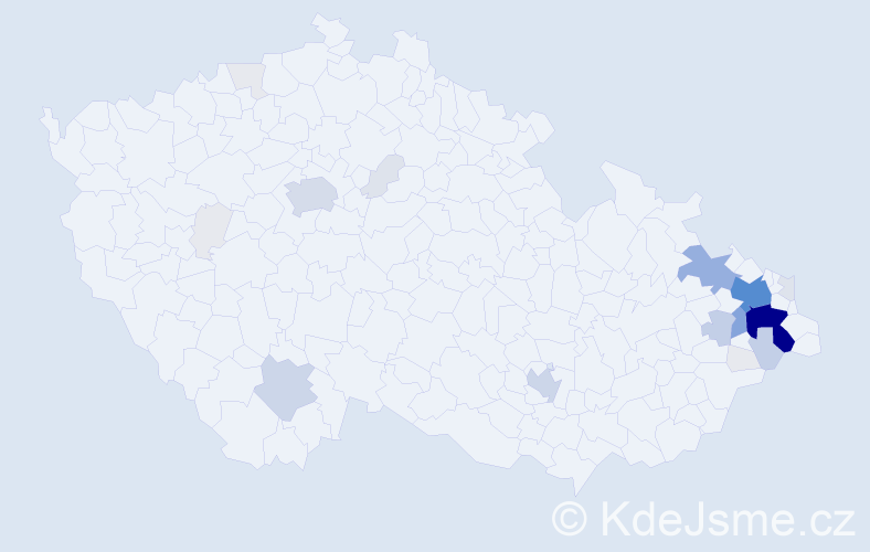 Příjmení: 'Nevludová', počet výskytů 131 v celé ČR