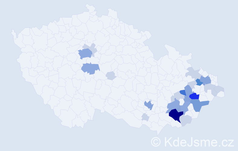 Příjmení: 'Libosvár', počet výskytů 71 v celé ČR