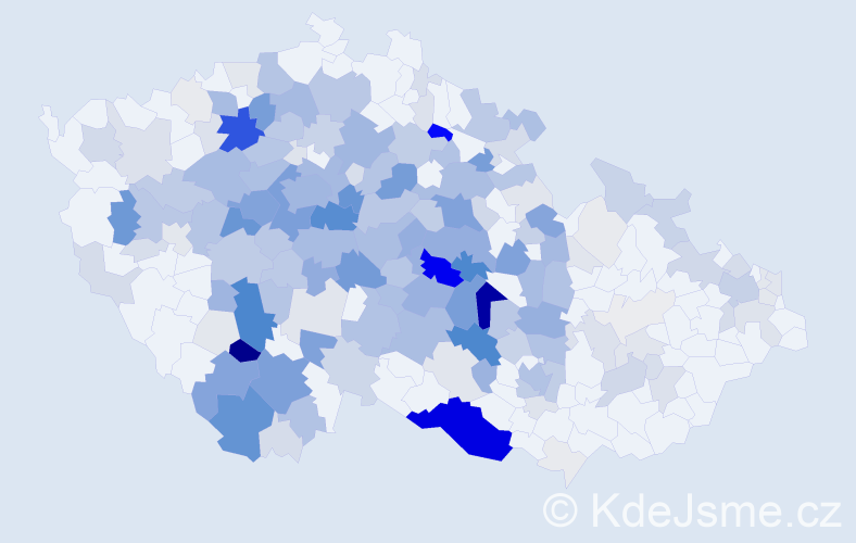 Příjmení: 'Fousek', počet výskytů 832 v celé ČR